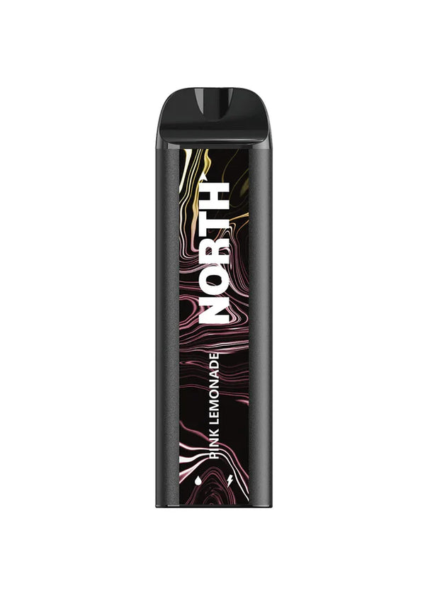 NORTH 5000 Disposable Vape device in pink lemonade flavor, showing sleek design and branding on the vape.