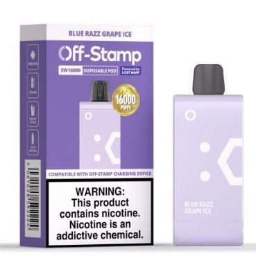 Lost Mary Off Stamp SW16000 refill pod for SW9000 disposable vape, featuring sleek design and easy refilling.