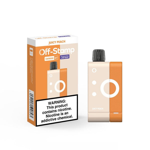 Lost Mary Off-Stamp SW9000 Disposable Kit with 5% nicotine, compact vape device with colorful design and built-in mouthpiece.