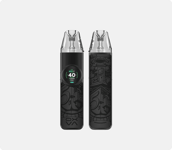 OXVA NeXlim 40W Pod System hardware with sleek design and adjustable wattage display, compact and portable vaping device