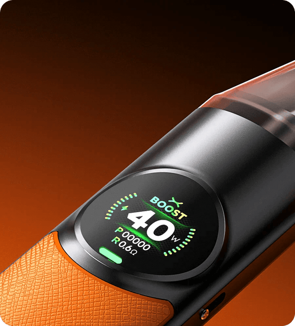 OXVA NeXlim 40W pod system hardware with sleek design and adjustable wattage display, ideal for vaping enthusiasts.