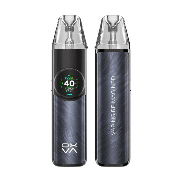 OXVA NeXlim 40W pod system hardware showing sleek black compact design with mouthpiece and adjustable airflow vents.