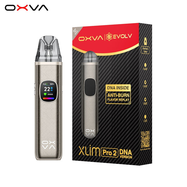 OXVA XLIM Pro 2 DNA 30W pod system hardware with sleek design and compact size, featuring adjustable airflow and replaceable pod.