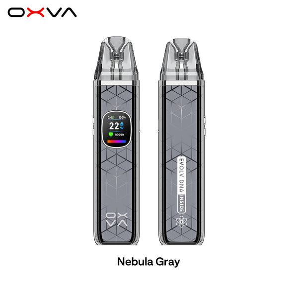 OXVA XLIM Pro 2 DNA 30W pod system hardware showing sleek design and compact size, with adjustable wattage and integrated mouthpiece.