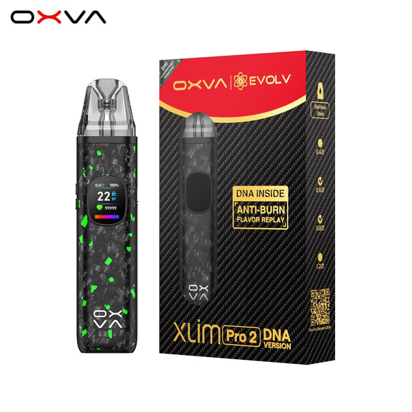 OXVA XLIM Pro 2 DNA 30W pod system hardware with sleek design, featuring a compact, portable vaporizer device.