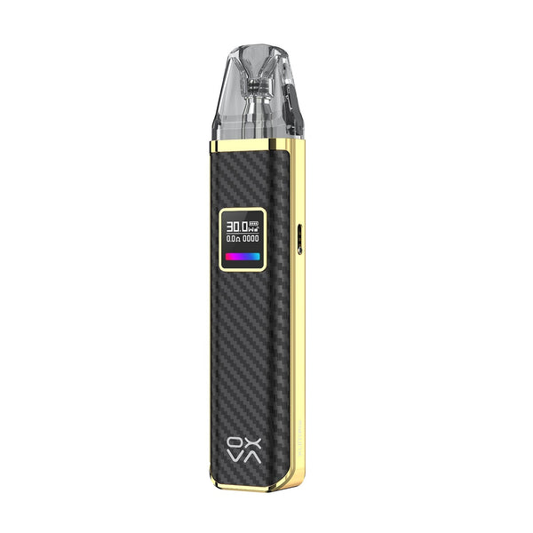 OXVA XLIM Pro 30W pod system hardware with sleek design and compact size, featuring a refillable pod and adjustable wattage.