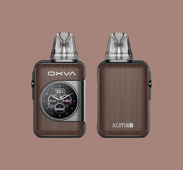 OXVA XLIM SQ Pro 2 30W pod system hardware with sleek design and compact size, featuring adjustable airflow and easy pod replacement.