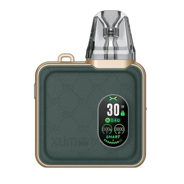 OXVA XLIM SQ Pro 30W pod system hardware with sleek design, showing the compact device with replaceable pod and mouthpiece.