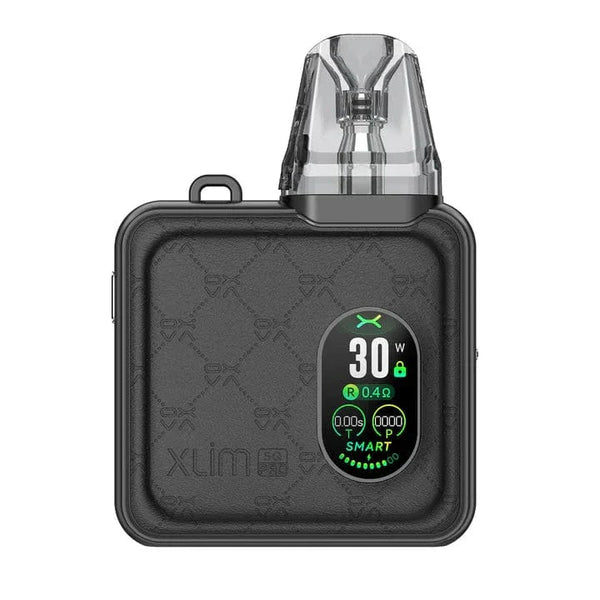 OXVA XLIM SQ Pro 30W pod system hardware with sleek design and compact size, featuring adjustable airflow and replaceable pod.