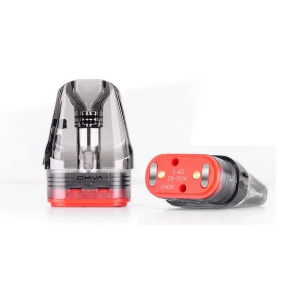 OXVA XLIM Top-Fill V3 replacement vape pods showing clear plastic body and mouthpiece for easy refilling.
