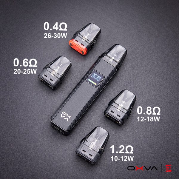 OXVA XLIM Top-Fill V3 replacement vape pods showing clear cartridge with mouthpiece for easy refilling and vaping.
