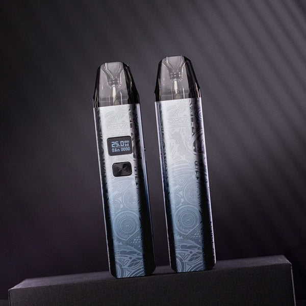 OXVA XLIM V2 25W pod system hardware showing sleek portable design with mouthpiece and adjustable airflow control.
