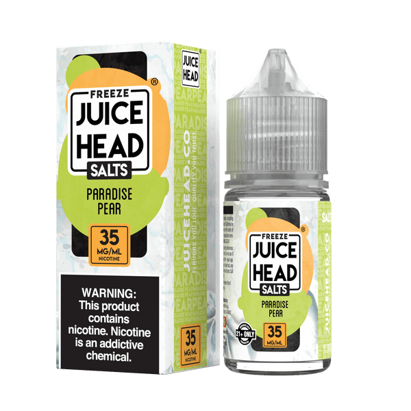 Juice Head Paradise Pear Freeze salt e-liquid in 30mL bottle with pear and icy menthol flavor for vaping.