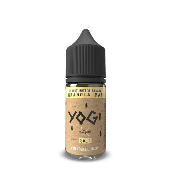 Yogi E-Liquid Peanut Butter Banana Granola Bar Salt 30mL vape liquid with peanut butter, banana, and granola flavor profile.
