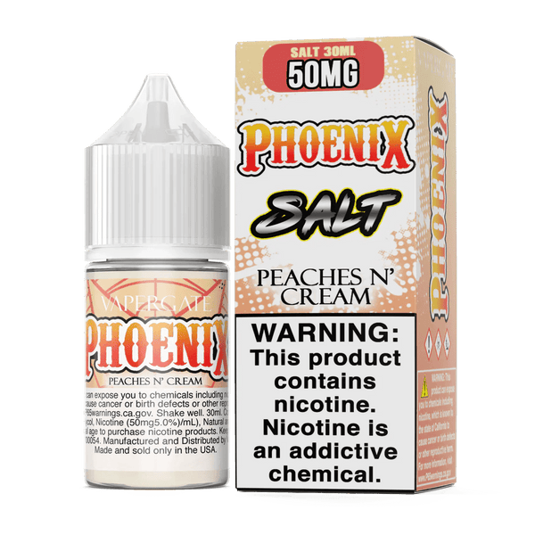 Vapergate Phoenix SALT e-liquid bottle, 30mL, used for vaping with a vibrant label featuring a phoenix design.