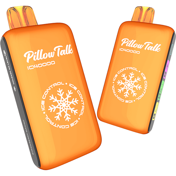 Pillow Talk IC40000 Ice Controllable Disposable Vape with 5% nicotine, shown with sleek design and branding on the device.