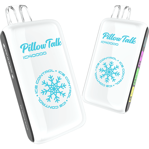 Pillow Talk IC40000 Ice Controllable Disposable Vape with 5% nicotine, sleek design and visible flavor blend.