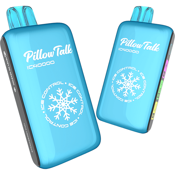 Pillow Talk IC40000 Ice Controllable Disposable Vape featuring a sleek design and visible branding on the device.