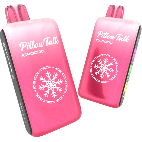 Pillow Talk IC40000 Ice Controllable Disposable Vape with 5% nicotine, featuring sleek design and compact size.