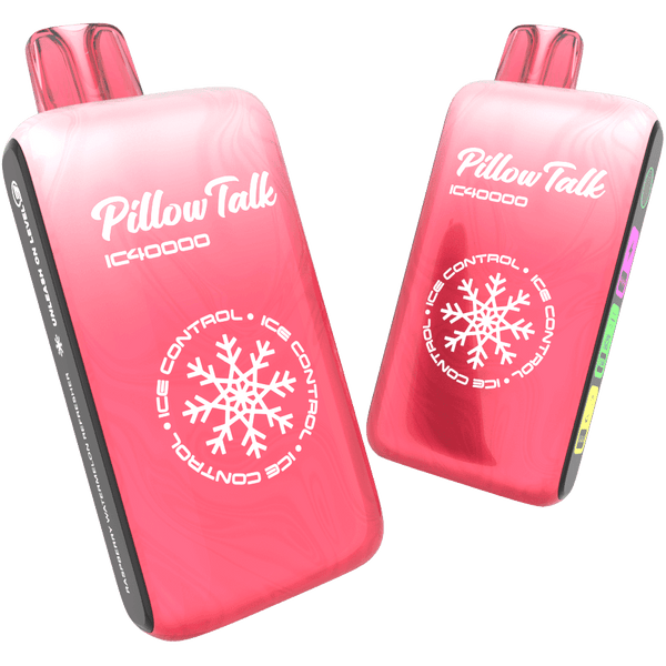 Pillow Talk IC40000 Ice Controllable Disposable Vape with 5% nicotine, showing the sleek design and flavor indicator.