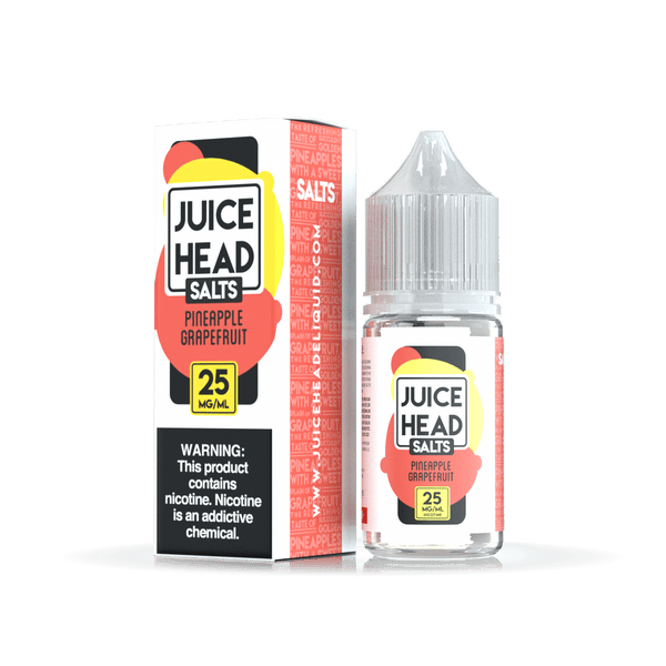 Juice Head Pineapple Grapefruit SALT e-liquid bottle, 30mL with vibrant pineapple and grapefruit flavor design.