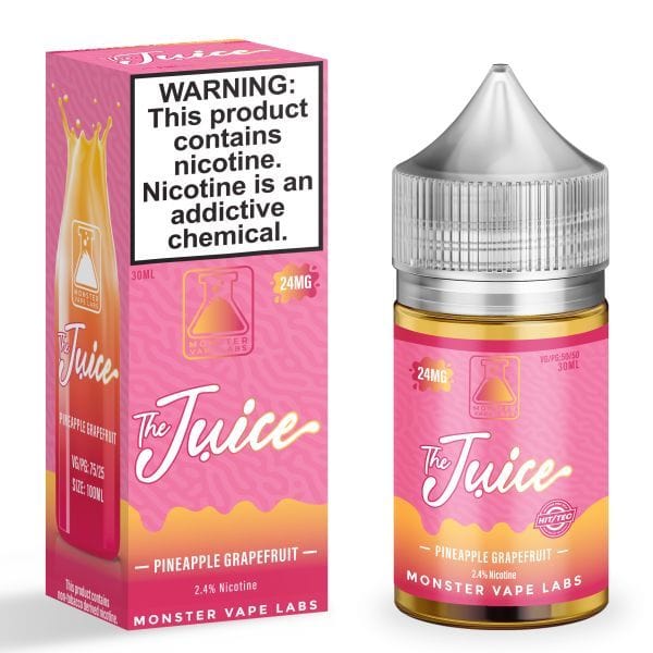 Pineapple and grapefruit flavored salt e-liquid by Juice Monster in a 30mL bottle, perfect for vaping with tropical fruit notes.