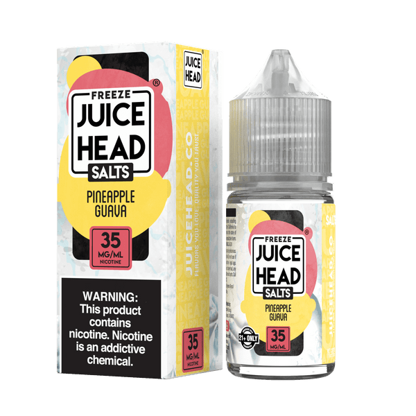 Pineapple Guava Freeze Juice Head SALTS e-liquid 30mL bottle with tropical fruit flavor and icy menthol finish.