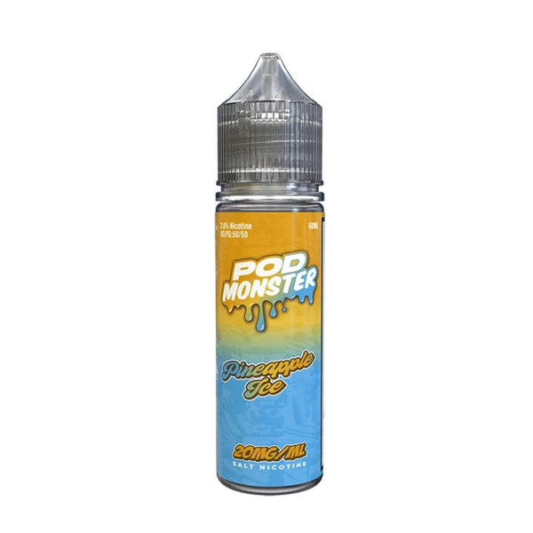 Pineapple ICE SALT e-liquid by Pod Monster in a 60mL bottle, featuring fresh pineapple flavor with cool menthol finish.