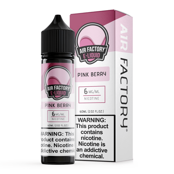 Pink Berry Mystery Air Factory E-Liquid 60mL bottle with vibrant pink and purple berry flavor design.