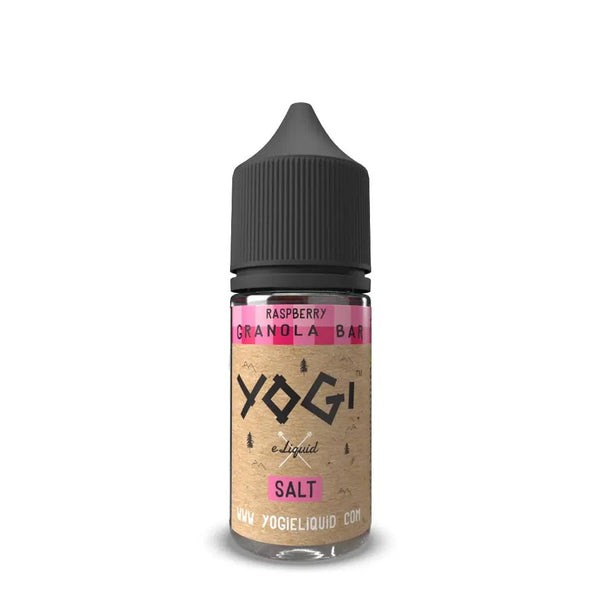 Raspberry Granola Bar SALT Yogi E-Liquid 30mL bottle, featuring raspberry and granola flavor, for vaping.