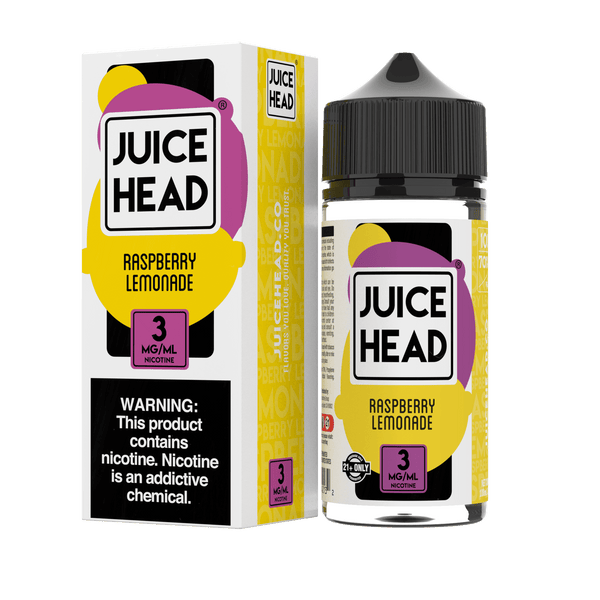 Raspberry Lemonade e-liquid by Juice Head in a 100mL bottle, featuring fresh raspberries and zesty lemon flavor.