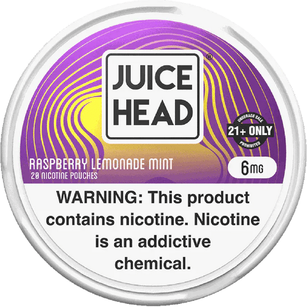 Raspberry Lemonade Mint nicotine pouch by Juice Head, 20-count, with fresh raspberry, lemon, and mint flavor in a sleek pouch.