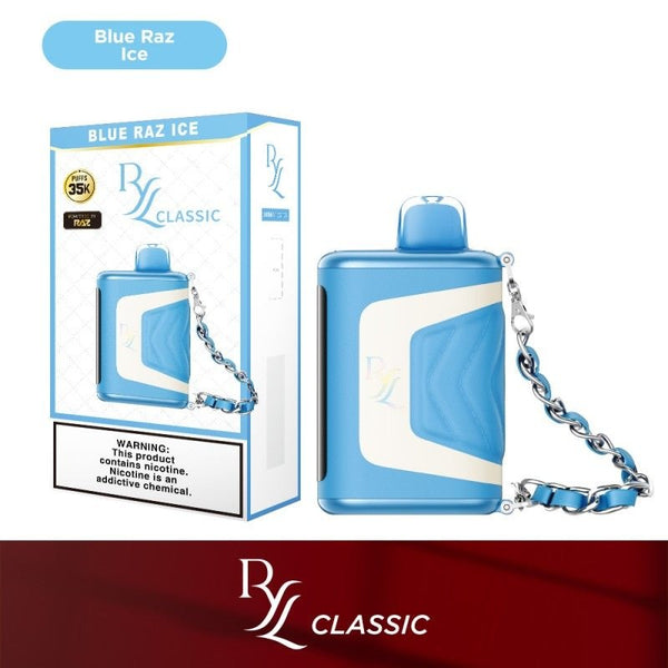 RAZ RYL Classic 35K Puff disposable vape device in sleek design with mouthpiece and branding visible.