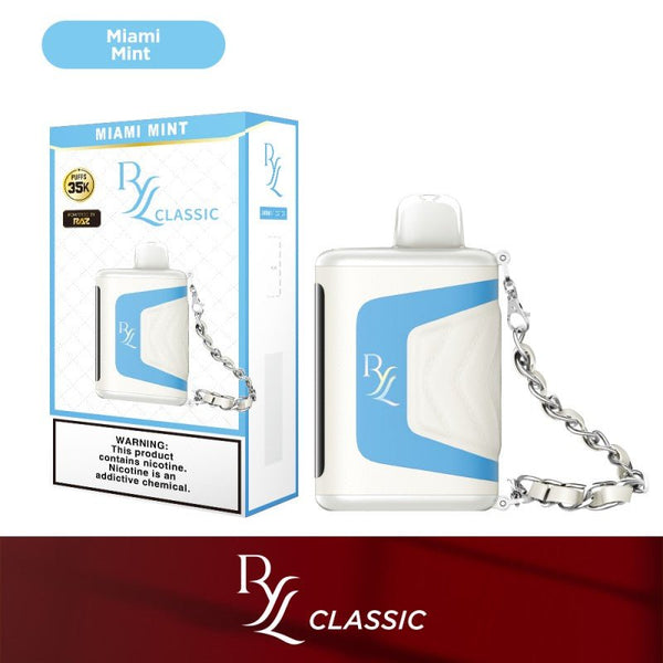 RAZ RYL Classic 35K Puff disposable vape device with sleek design and mouthpiece, designed for easy use and portability.