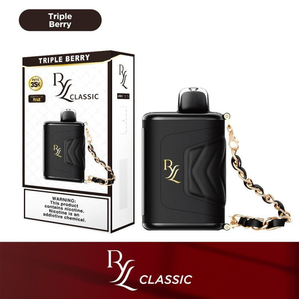 RAZ RYL Classic 35K Puff disposable vape device with sleek design and mouthpiece, featuring branding and puff count indicator
