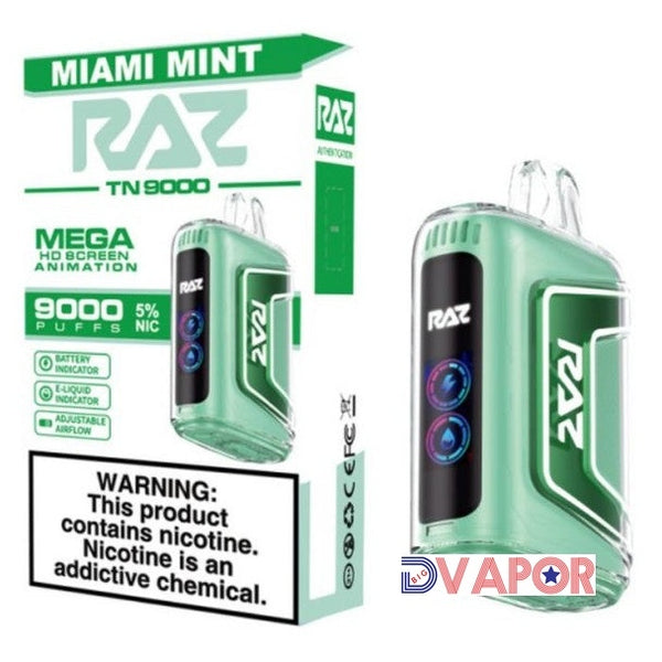 RAZ TN 9000 9000 Puff 5% Disposable with Mega HD Screen Animation