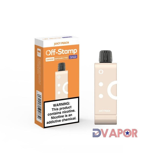 Refill pod for Lost Mary SW9000 disposable vape, designed for Off-Stamp, with 5% nicotine salt e-liquid, shown in the image.