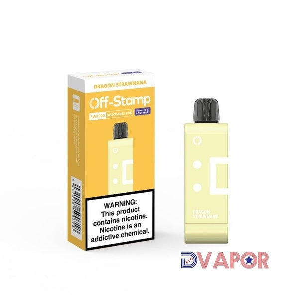 Refill pod for Lost Mary SW9000 disposable vape, designed for Off-Stamp series, with 5% nicotine e-liquid.