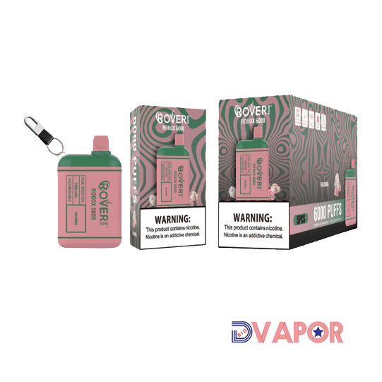 Rover Robox 6000 Puff Dual Mesh Coil Disposable with Keychain Rechargeable