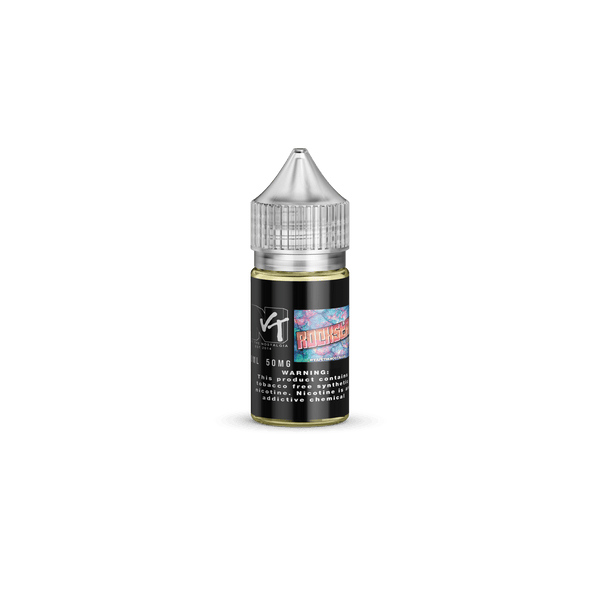 Vape The Nostalgia Rock Star SALT e-liquid bottle with colorful label, 30mL size, designed for vaping.