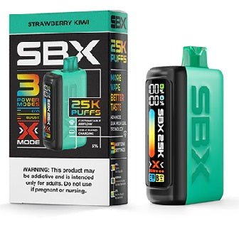 SBX 25k Puff Metatine disposable vape device with sleek design and ergonomic mouthpiece, designed for easy use and portability.