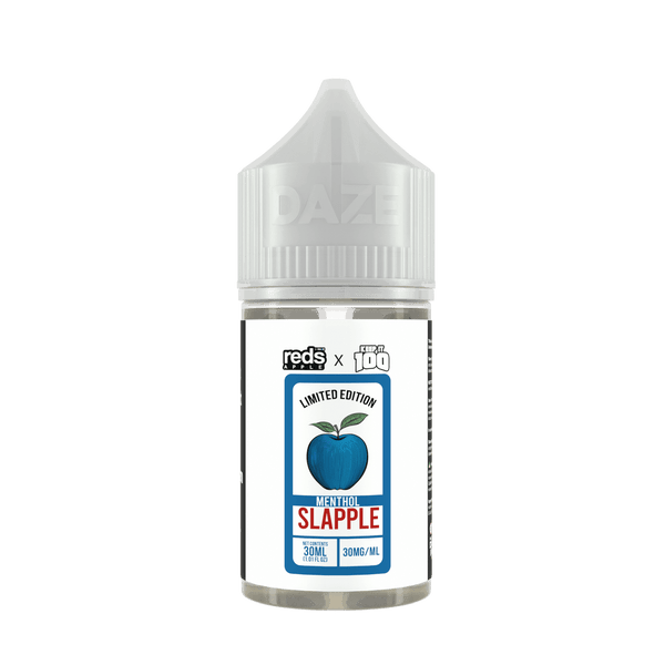 Red's Apple E-Juice Slapple Menthol Salt e-liquid in 30mL bottle, featuring apple and menthol flavor from Keep It 100.