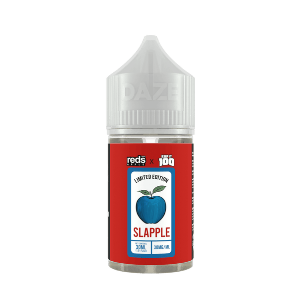 Red's Apple E-Juice SALT e-liquid by 7 Daze featuring a 30mL bottle with bright red apple flavor for vaping.