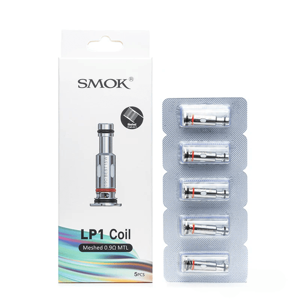 SMOK LP1 replacement coils for vape devices, showing a pack of SMOK brand vape coils with coil heads and packaging.