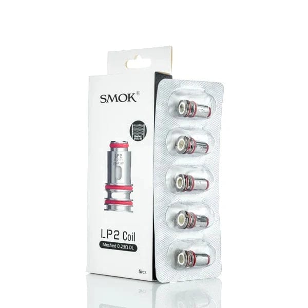 SMOK LP2 replacement coils for vape devices, showing coil heads with metal and cotton wicking material.