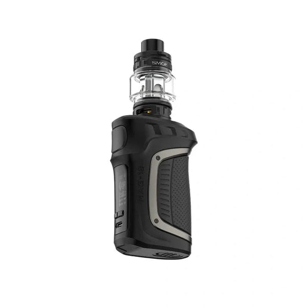 SMOK Mag-18 230W Starter Kit hardware with ergonomic design and digital display screen, featuring a compact, sleek build.
