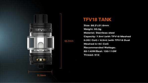 SMOK Mag-18 230W starter kit hardware with mod and tank, featuring a sleek black design and ergonomic grip.