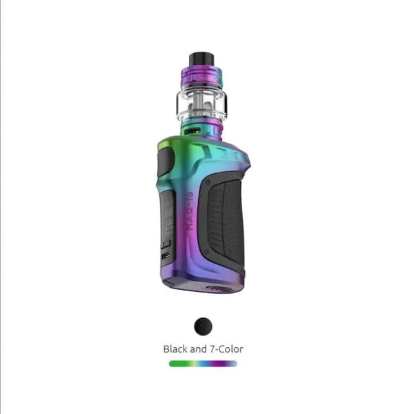 SMOK Mag-18 230W Starter Kit hardware with metallic finish, featuring the box mod and attached tank for vaping.