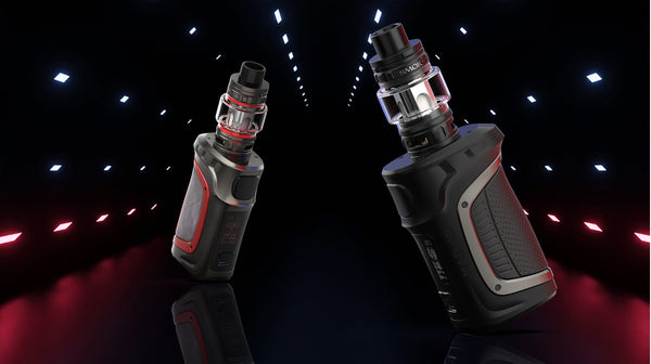 SMOK Mag-18 230W starter kit with black and silver hardware, including mod and tank, designed for vaping enthusiasts.