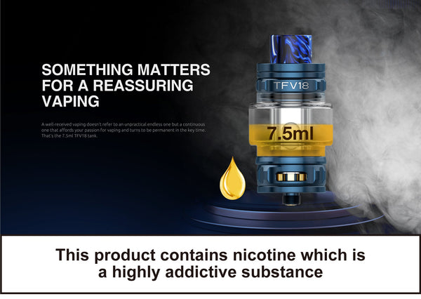 SMOK Mag-18 230W starter kit with mod and tank, featuring a sleek black design and ergonomic grip for vaping.